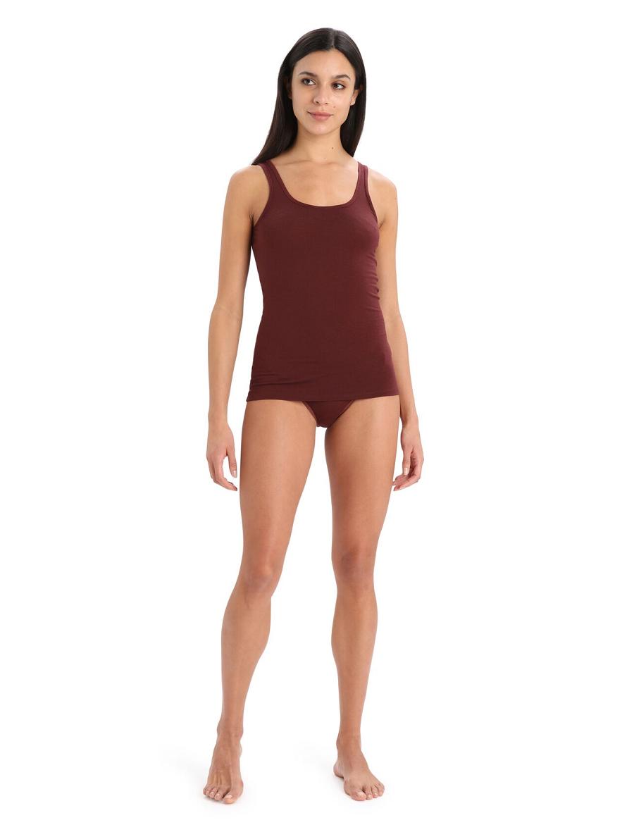 Espresso Icebreaker Merino Siren Tank Top Women's Underwear | AU 1709VRWD